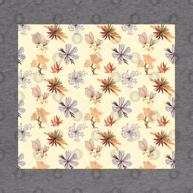 Orange Floral Pattern by Lizzamour